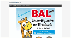 Desktop Screenshot of klubwysokich.pl