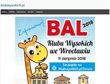 Tablet Screenshot of klubwysokich.pl